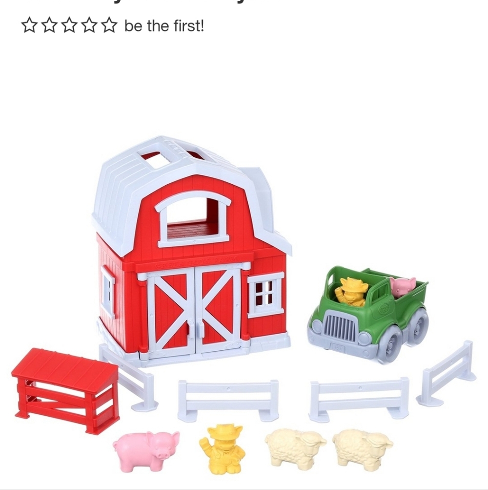 Green Toys Farm Playset with Red Barn and Green Truck